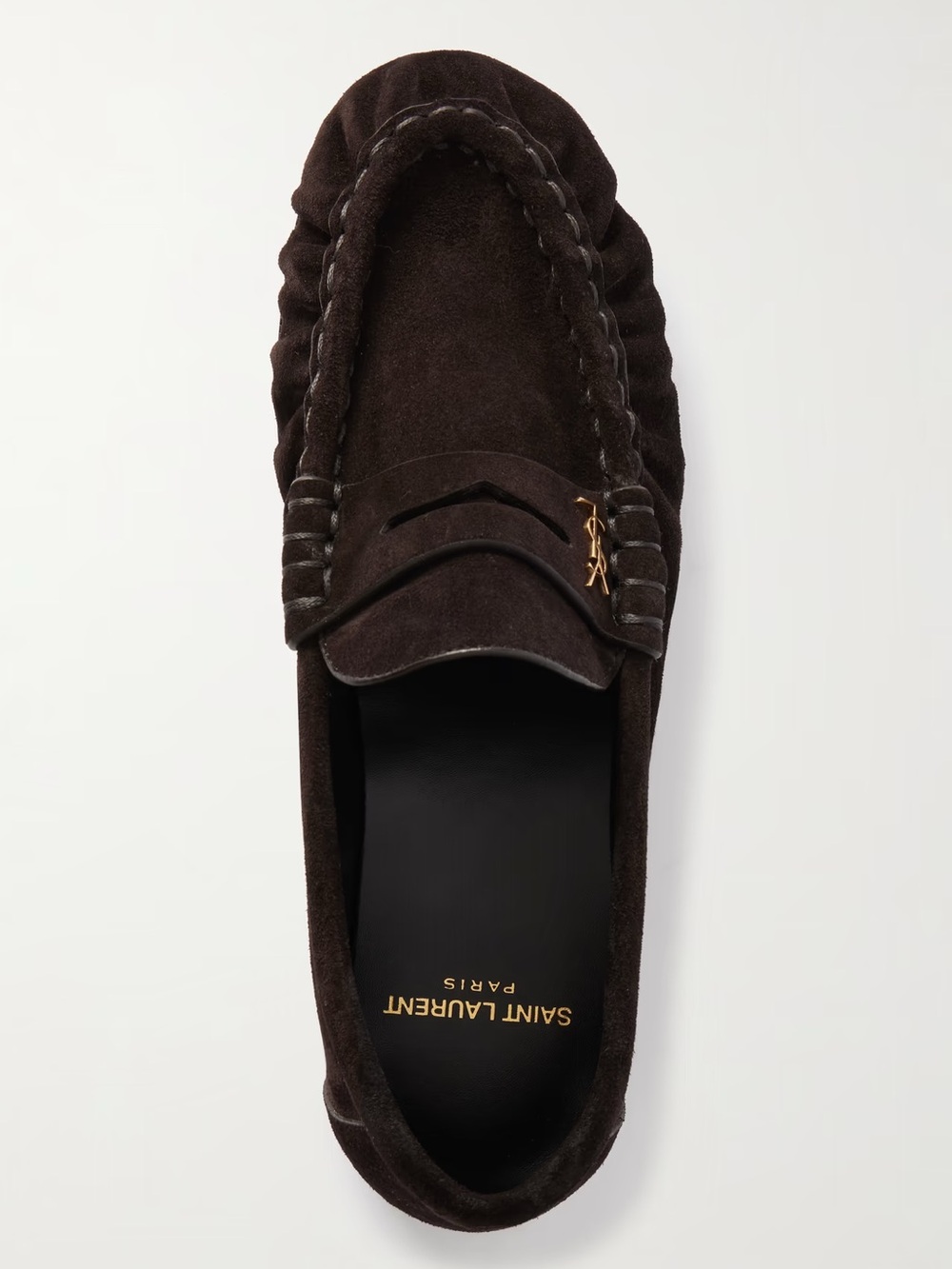 Saint Laurent YSL Le Loafer Cassandre Penny Loafers in Brown Suede - Size 37 NWT - Picture 2 of 16